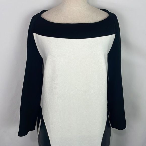 Stogova Cream Black Color Block w Pockets Dress