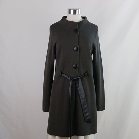 Belford Gray Knit 3/4 W Leather Belt Jacket