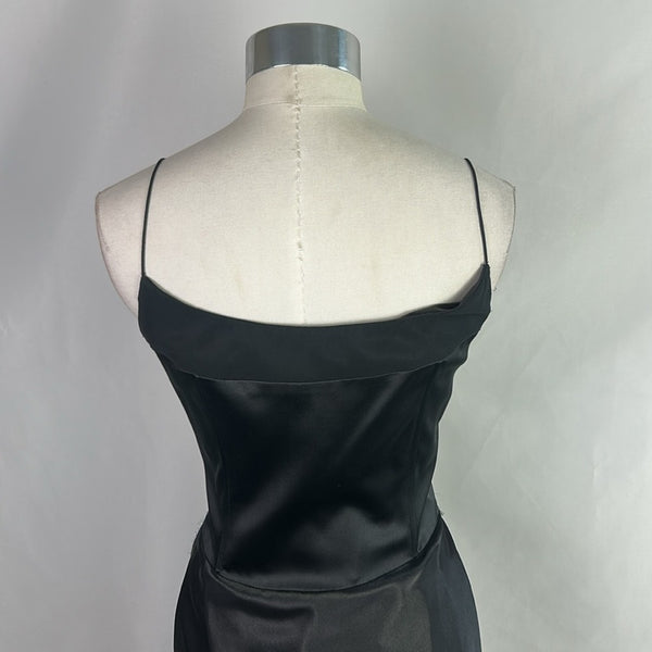 Laundry Blk Laced Front Silk Dress