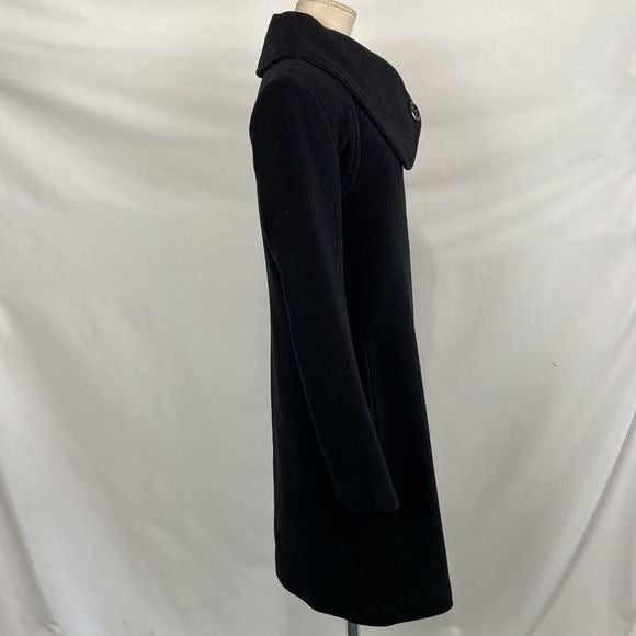Soia & Kyo Black Side Zip 3/4 Wool Blend Coat