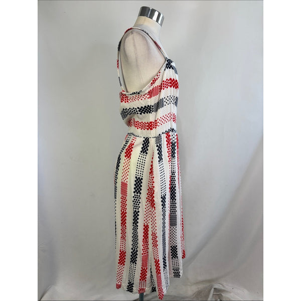 BROOKS BROTHERS WHITE W RED BLUE DOTS SUNDRESS
