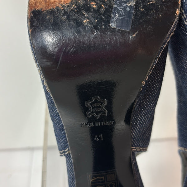 Biba Denim Heeled Sling Back Sandals
