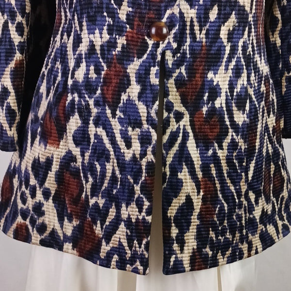 Louis Feraud Multicolor Animal Print High Neck Jacket