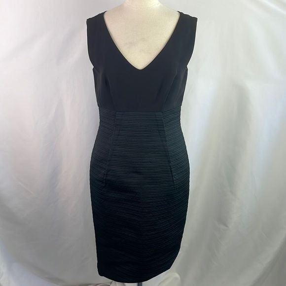 Gianfranco Ferre Black With Pleated Pencil Skirt Dress