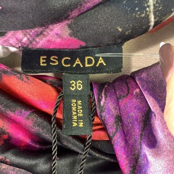 Escada NWT multi print tie front top