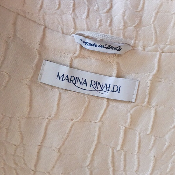 Marina Rinaldi Vintage Cream Textured Beaded Button Jacket