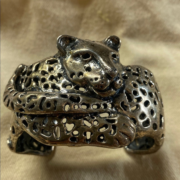 Emilia Castillo Vintage Sterling Jaguar Bracelet Cuff