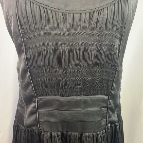 NWT D Von Furstenberg Black Pleated Drop Waist Dress