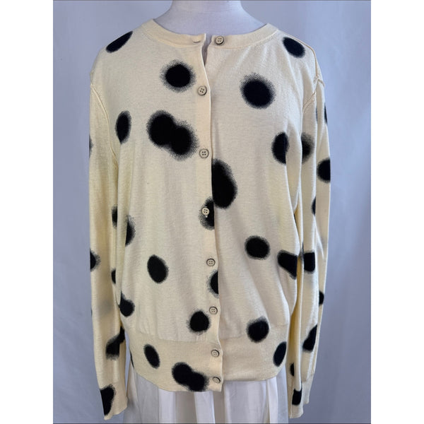 MARC JACOBS CREAM W BLACK DOTS CARDIGAN