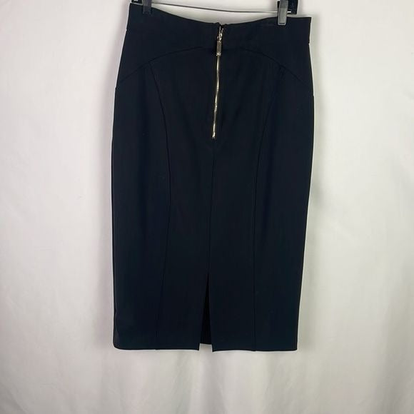Elisabetta Franchi Black Fitted Midi Skirt