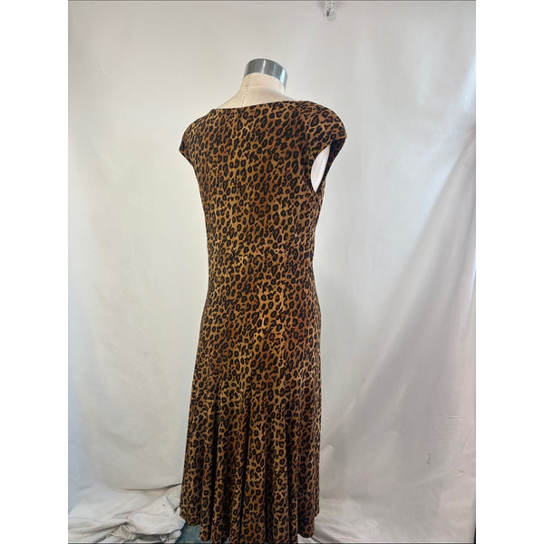 RALPH LAUREN ANIMAL PRINT CROSS FRONT DRESS