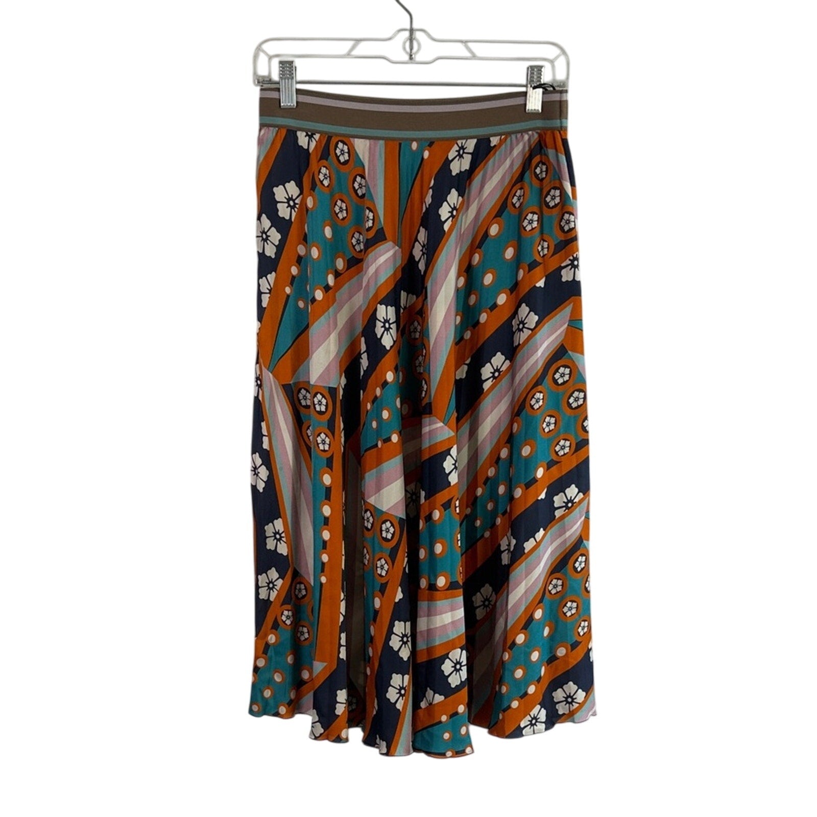Missoni Multi Print Silk Pleated Midi Skirt