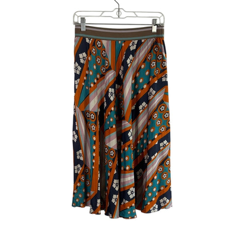Missoni Multi Print Silk Pleated Midi Skirt