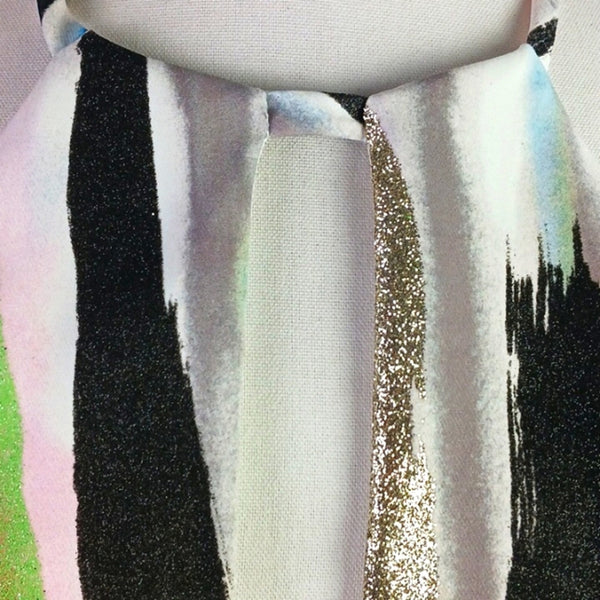 Milly Multicolor Shimmer Striped Midi Dress