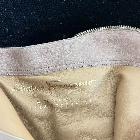 Salvatore Ferragamo Tan Peep Toe Stiletto Booties