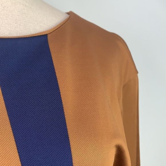 Hugo Boss NWT brown navy color block midi dress