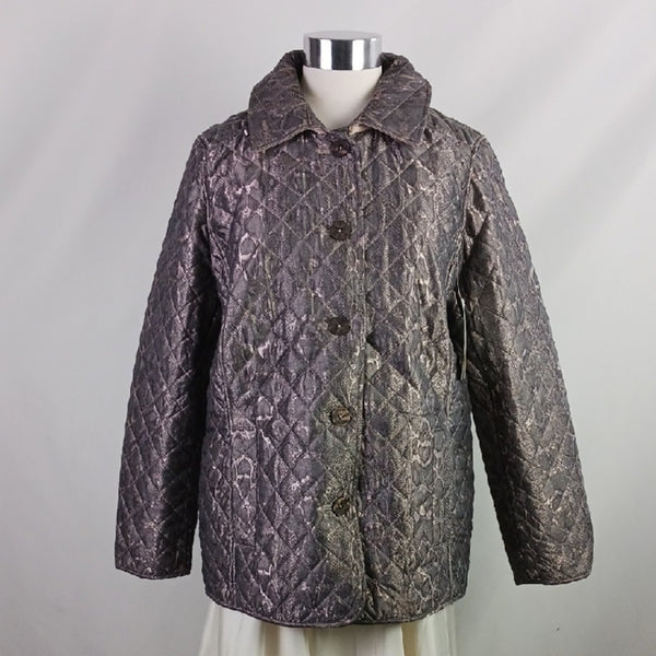 Chico's Metallic Snake Quilted Jacket NWT
