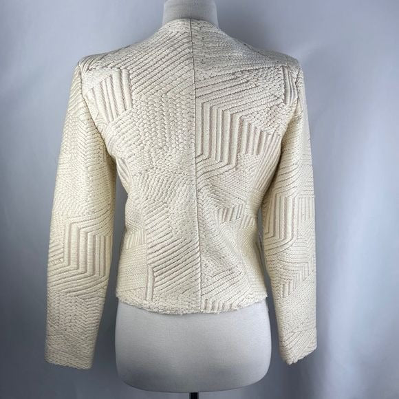 IRO cream with gold textured side zip jacket