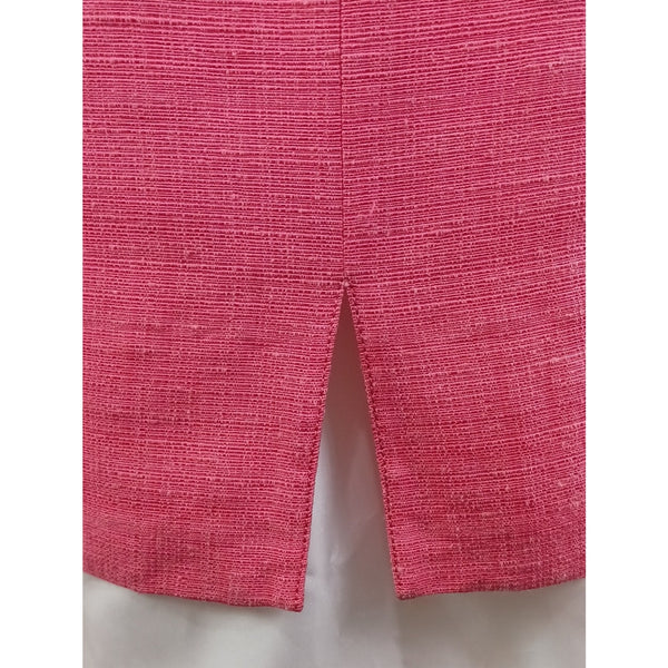 VALENTINO VTG RAW SILK CORAL ZIP FRONT / JACKET DRESS