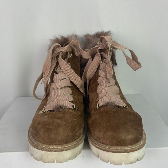 AGL Tan Suede Fur Lined Boots