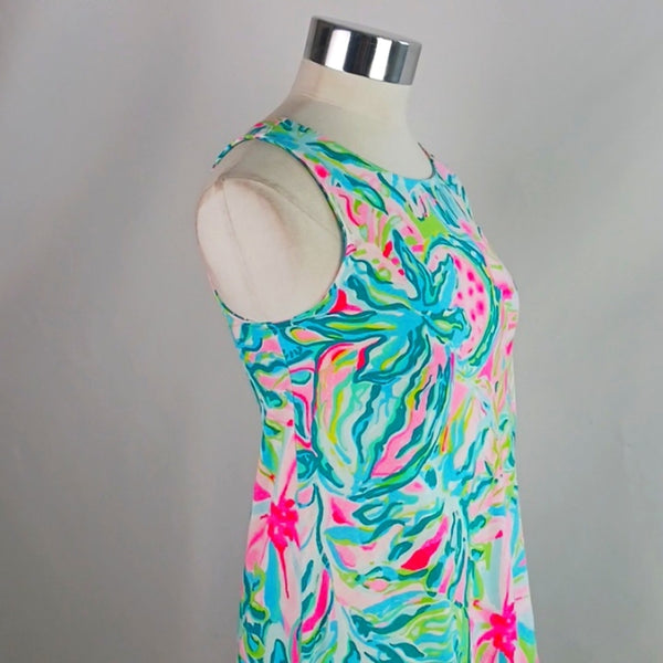 Lilly Pulitzer Bleu Print Dress Cross Back NWT Dress.