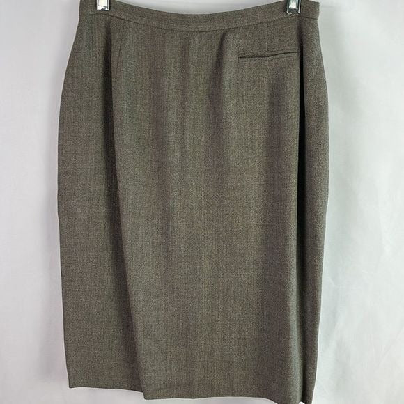 Burberry Vintage Olive Jacket and Skirt Suit Set