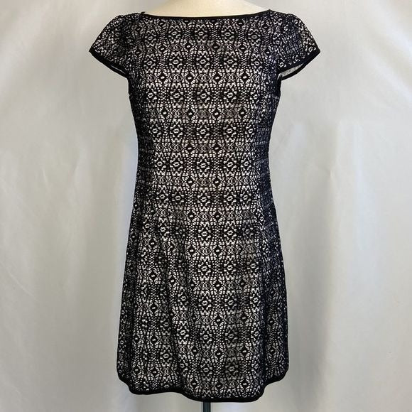 Nanette Lepore NYC Black Lace Cap Sleeve Dress