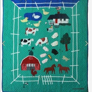Judi Boisson Old McDonald Farm Quilted Blanket