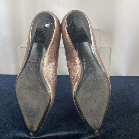 Louis Vuitton Copper w Black Bow Low Heel Shoes