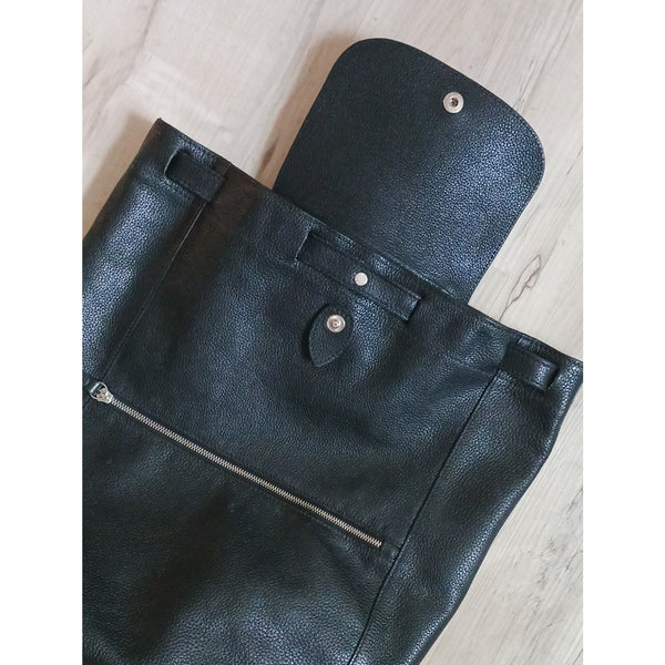 LONGCHAMP BLK LEATHER BACKPACK LA