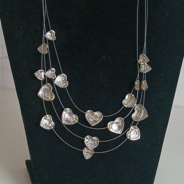 Suzanne Somers Multi Pink Hearts Necklace.