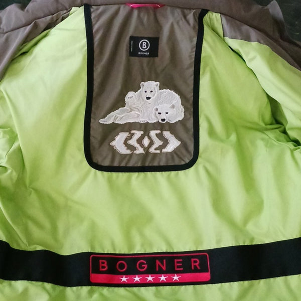 Bogner Br W Embroiderd Zip Nylon Women's Quilted Hooded Jacket.