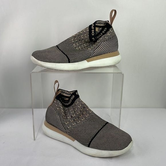 Salvatore Ferragamo Tan Black Sock Sneakers