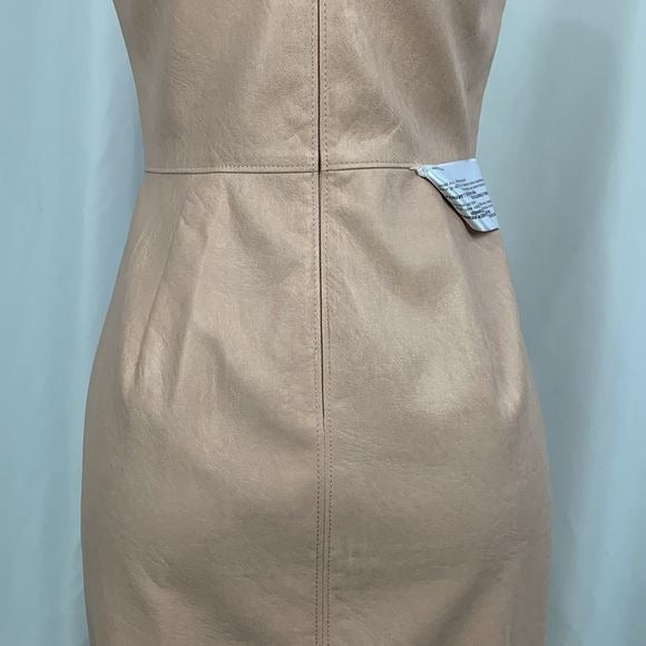 BCBG NWT Pink Faux Leather Dress