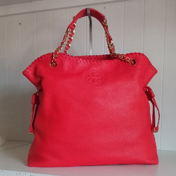 Tory Burch Large Coral Chain Strap Bag.