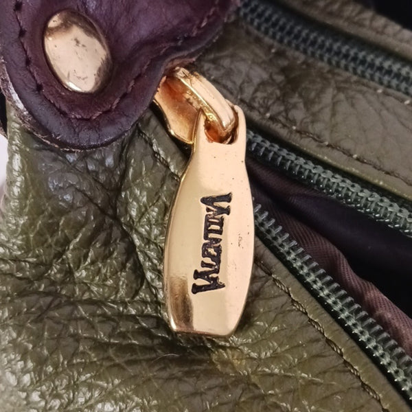 Valentina Olive With Brown Trim Bag