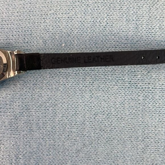 Gucci Small Silver Round Face w Black Strap Watch