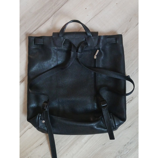 LONGCHAMP BLK LEATHER BACKPACK LA