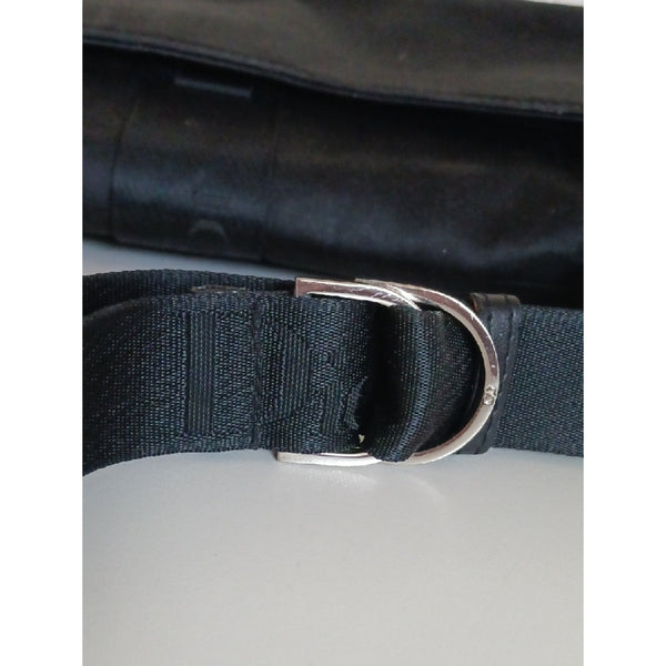 CHRISTIAN DIOR BLK JERSEY HARD CORE SHOULDER BAG.