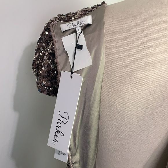 Parker NWT Silver Sequined Dress
