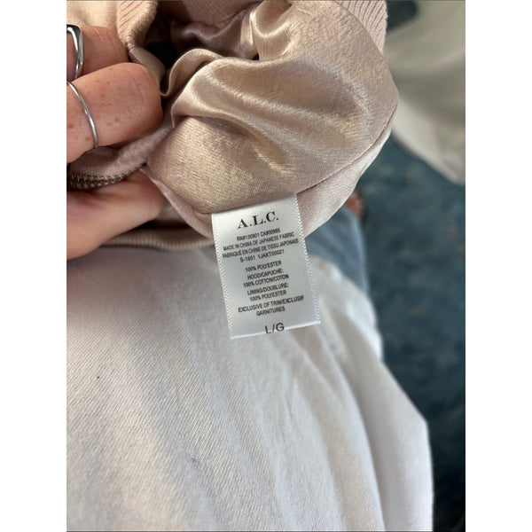 ALC CHAMPAGNE EDISON SATIN HOODED JACKET
