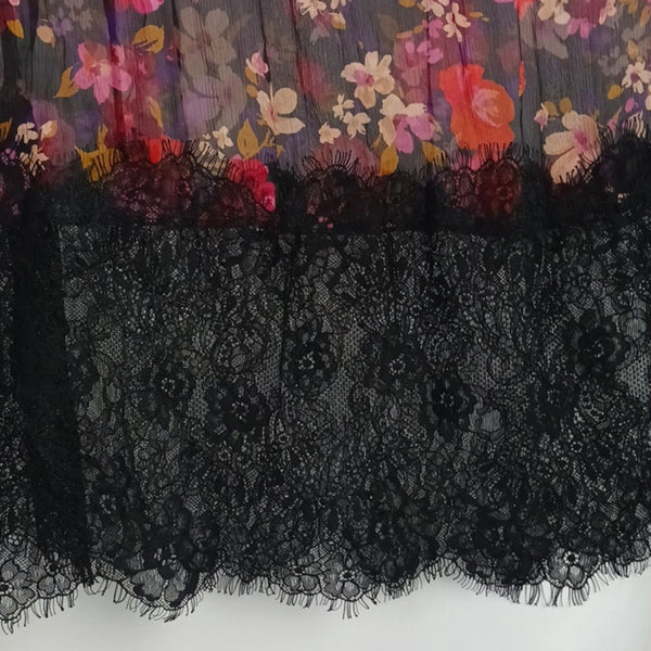 Johnny Was Black and Pink Floral Maxi / Slip Dress.