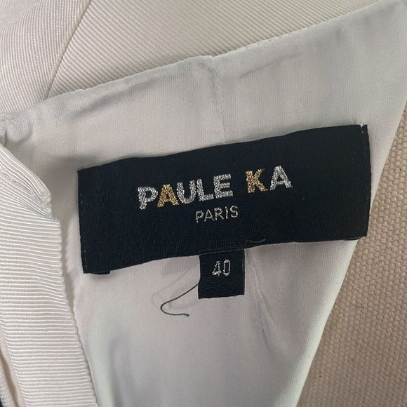 Paula Ka Black Ivory Bow Front Cap Sleeve