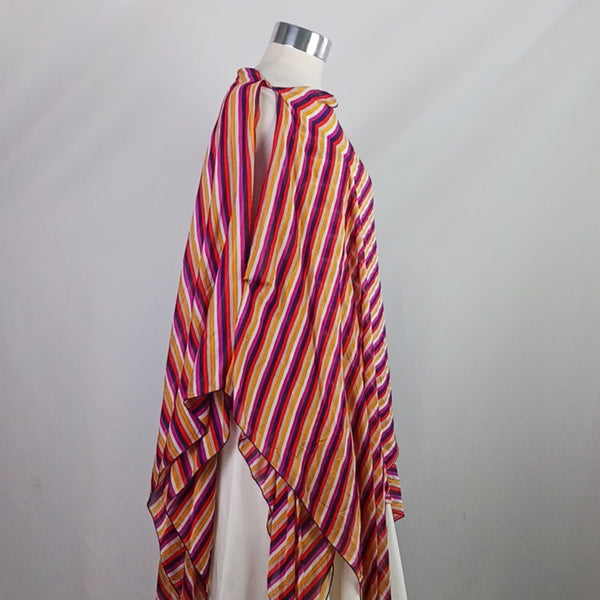 Trina Turk Multi Striped Poncho Top/Silk Set.
