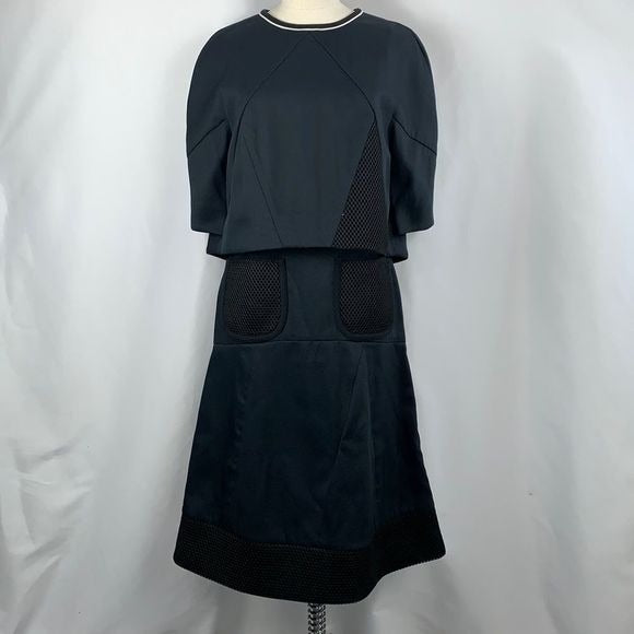 Fendi Navy Dress With Mesh Detail