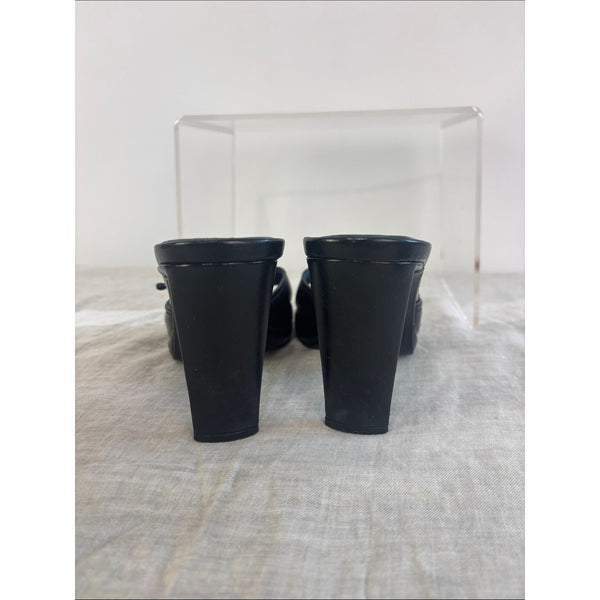 CHARLES DAVID BLACK HEELED MULES