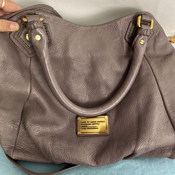 Marc Jacobs Lilac Taupe Leather Double Strap Bag