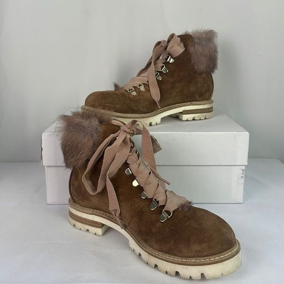 AGL Tan Suede Fur Lined Boots