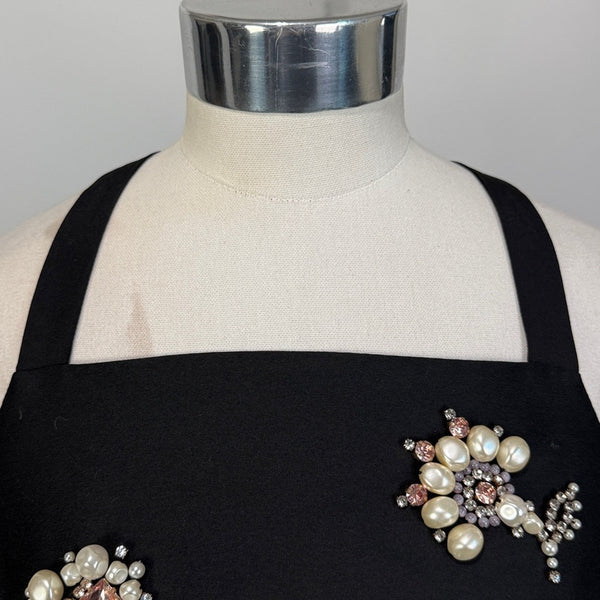 KATE SPADE size 8 black beaded pearl cocktail dress