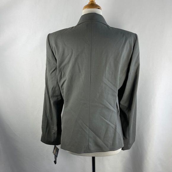 Lafayette 148 New York gray cinched waist blazer